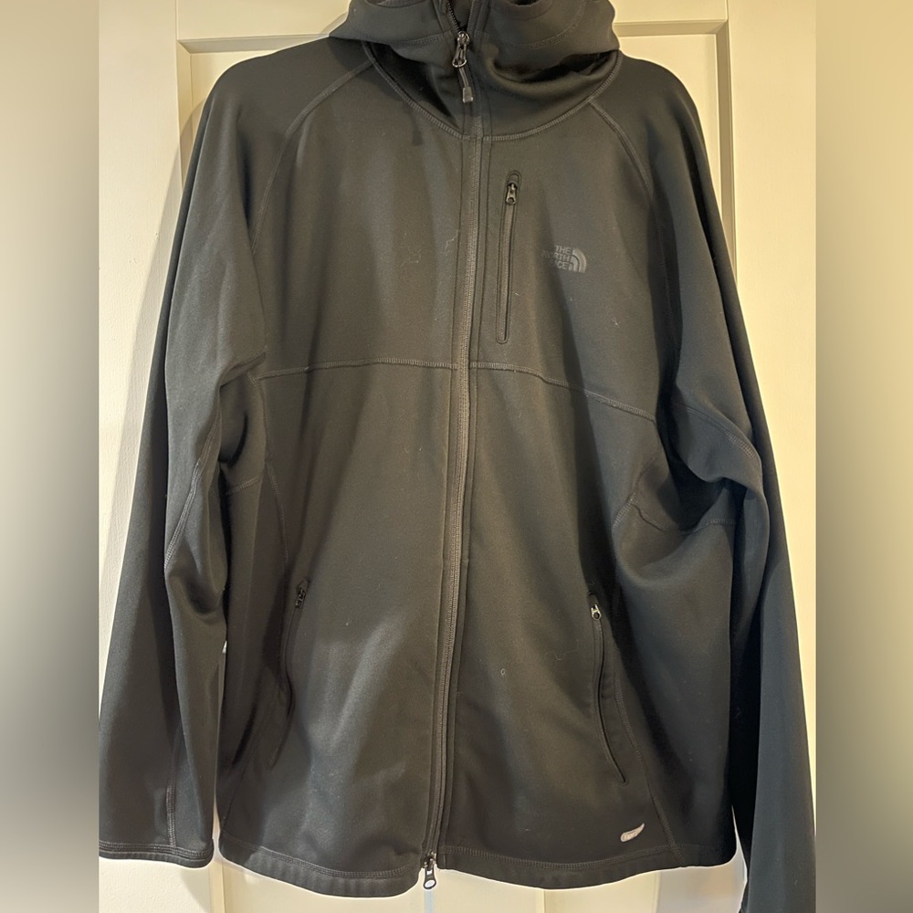 Black large north face vapor wick jacket with hood